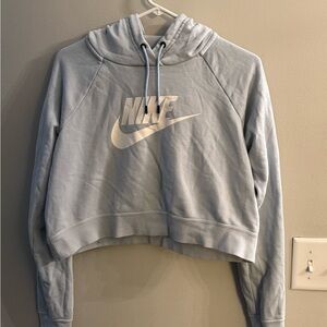 Nike Women's Sky Blue Cropped Hoodie